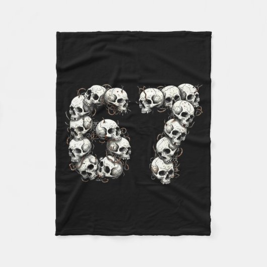 Funny Skulls 6 7 Meme Six Seven Love Halloween  Fleece Deken (Voorkant)