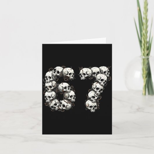 Funny Skulls 6 7 Meme Six Seven Love Halloween  Kaart (Voorkant)