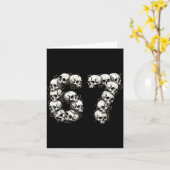 Funny Skulls 6 7 Meme Six Seven Love Halloween  Kaart (Gele Bloem)