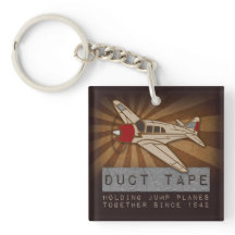 Funny Skydiving Duct Tape Square Sleutelhanger