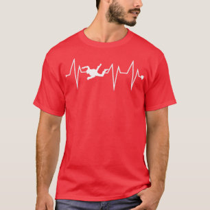Funny Skydiving Heartbeat Heart Pulse Rat T-shirt