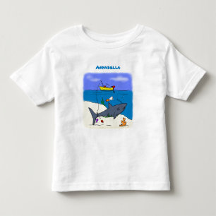Funny slaapshark and Fishing cartoon Kinder Shirts