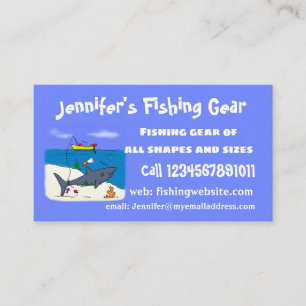Funny slaapshark and Fishing cartoon Visitekaartje