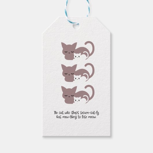 Funny Slapende Kat Pun en Art I Cadeaulabel (Voorkant)