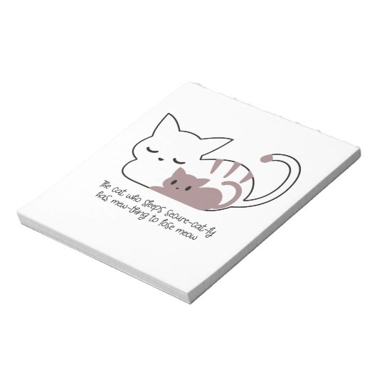 Funny Slapende Kat Pun en Art II Notitieblok (Gedraaid)