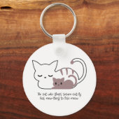 Funny Slapende Kat Pun en Art II Sleutelhanger (Voorkant)