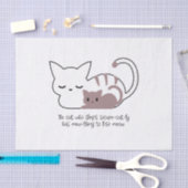 Funny Slapende Kat Pun en Art II Tissuepapier (Craft)