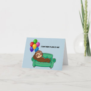 Funny Slaping Sloth Birthday Kaart