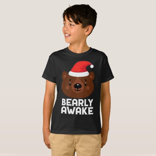 Funny Sleeping Lazy Barly Awake Bruin Beer Christ T-shirt (Voorkant volledig)