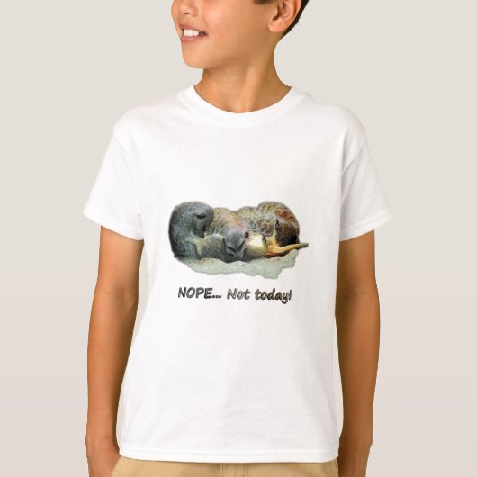 Funny, sleeping meerkats t-shirt (Voorkant)