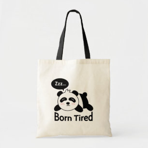 Funny Sleeping Panda Geboren in Tired Tote Bag