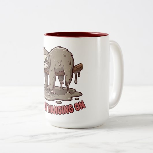 Funny Sleeping Sloth Melting Coffee Mug (Devant droit)