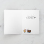 Funny Sleepwalk Cat Birthday Kaart (Binnen)