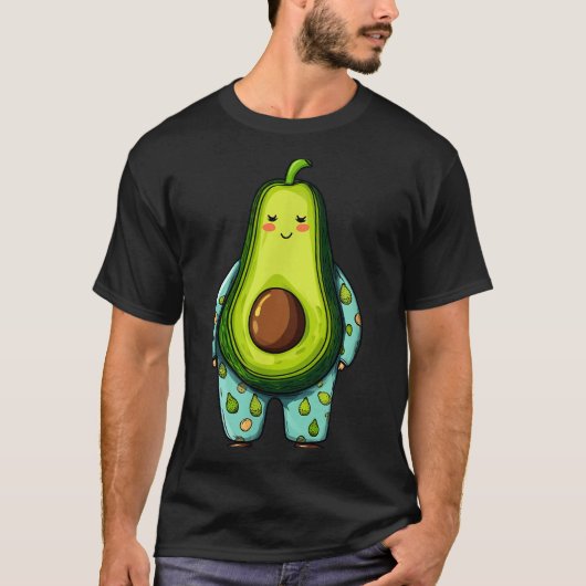 Funny Sleepy Avocado In Pajama Costume For Boys An T-shirt (Voorkant)
