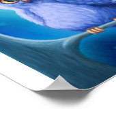 Funny Sleepy Blue Owl Poster (Hoek)