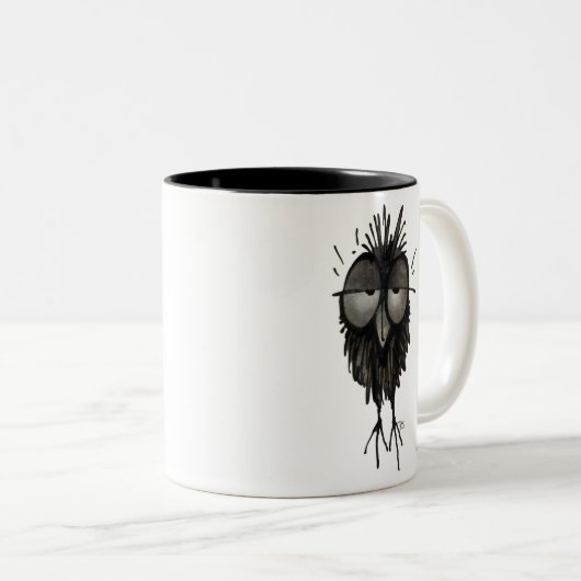 Funny Sleepy Owl Tweekleurige Koffiemok (Voorkant rechts)