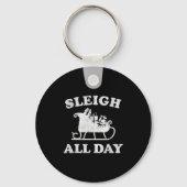 Funny Sleigh All Day Christmas In July Retro Vinta Sleutelhanger (Voorkant)