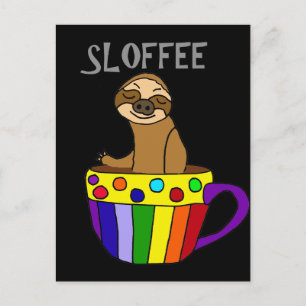 Funny SLOFFEE-sleuf Drink Koffieontwerp Briefkaart