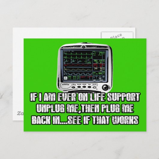 Funny slogan briefkaart (Voorkant / Achterkant)