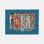 Funny Slot Machine Christmas Graphics Lights Lover Fleece Deken (Voorkant (Horizontaal))