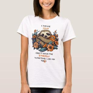 Funny Sloth ADHD Awareness Shirt, ADHD Ondersteuni T-shirt