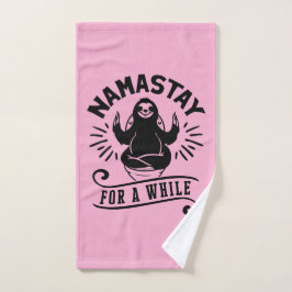 Funny Sloth Bathroom Humor Namastay Handdoek