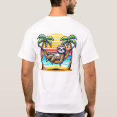 Funny Sloth Beach Bum Mens T-Shirt (Dos)
