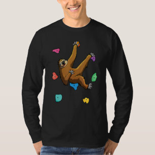 Funny Sloth Bouldering Mannen Vrouwen Kinder Rock  T-shirt
