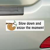 Funny Sloth Cartoon Bumpersticker (Op auto)