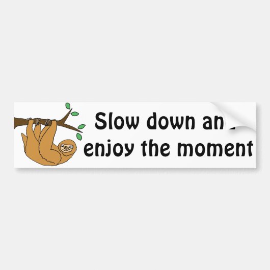 Funny Sloth Cartoon Bumpersticker (Voorkant)