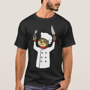 Funny Sloth Chef Cook Food GIft grappig crossfit p T-shirt