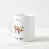 Funny Sloth Coffee Mug – "Slow Coffee, Happy Vibes (Devant gauche)
