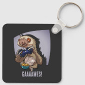Funny Sloth Computer Gamer Gaaaames! Video Games Sleutelhanger (Achterkant)
