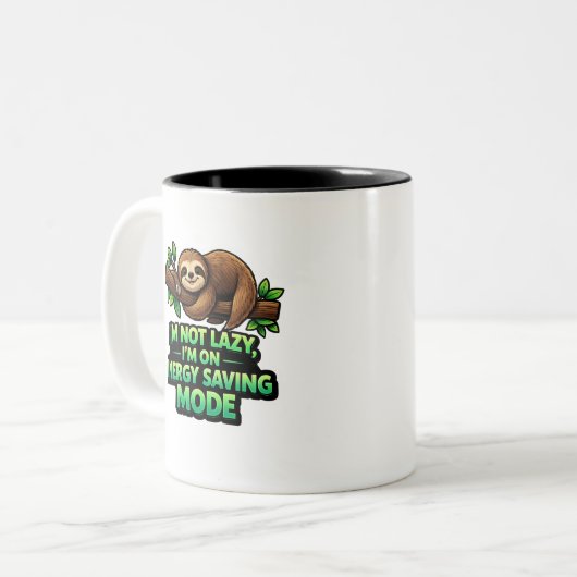 Funny Sloth Energy Saving Mode Coffee Mug (Devant gauche)