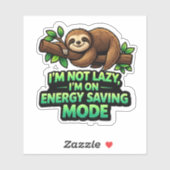 Funny Sloth Energy Saving Mode Sticker (Feuille)