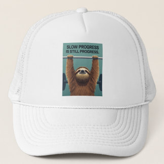 Funny Sloth Gym Motivation Poster - Slow Progress  Trucker Pet