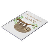 Funny sloth hangende notitieboek (Linkerzijde)