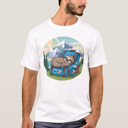 Funny Sloth Hiking Oversized T-Shirt (Voorkant)