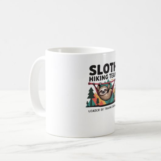Funny Sloth Hiking - This funny sloth hiking gift Koffiemok (Voorkant links)
