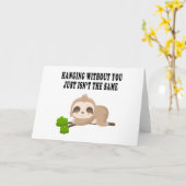 Funny Sloth Kaart (Gele Bloem)