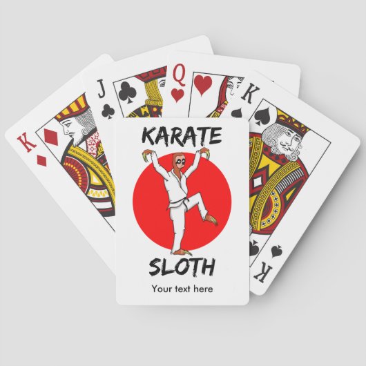 Funny Sloth Karate Japan Flag Speelkaarten (Achterkant)
