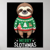 Funny Sloth Lover Christmas Merry Slothmas Ugly Ho Poster (Voorkant)