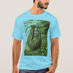 Funny Sloth met 'Bottoms Up' T-shirt