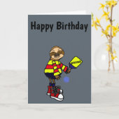 Funny Sloth Pplay Pickleball Cartoon Kaart (Gele Bloem)