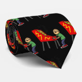 Funny Sloth Pplaying Pinball Cartoon Stropdas (Opgerold)