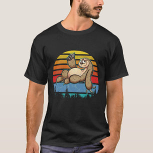 Funny Sloth Retro Pine Tree Mannen Vrouwen Kinder T-shirt