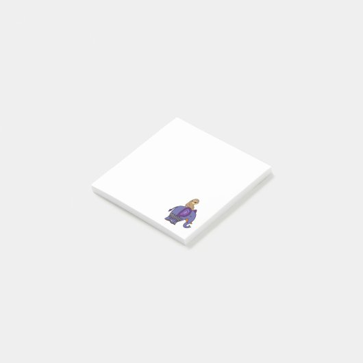 Funny Sloth Riding Blue Elephant Cartoon Post-it® Notes (Schuin)