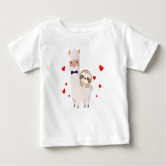 Funny Sloth Riding Llama Shirt grappig Alpaca Hear
