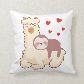 Funny Sloth Riding Llama Shirt grappig Alpaca Hear Kussen
