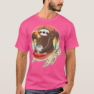 Funny Sloth Riding Turtle Drink zijn T-shirt